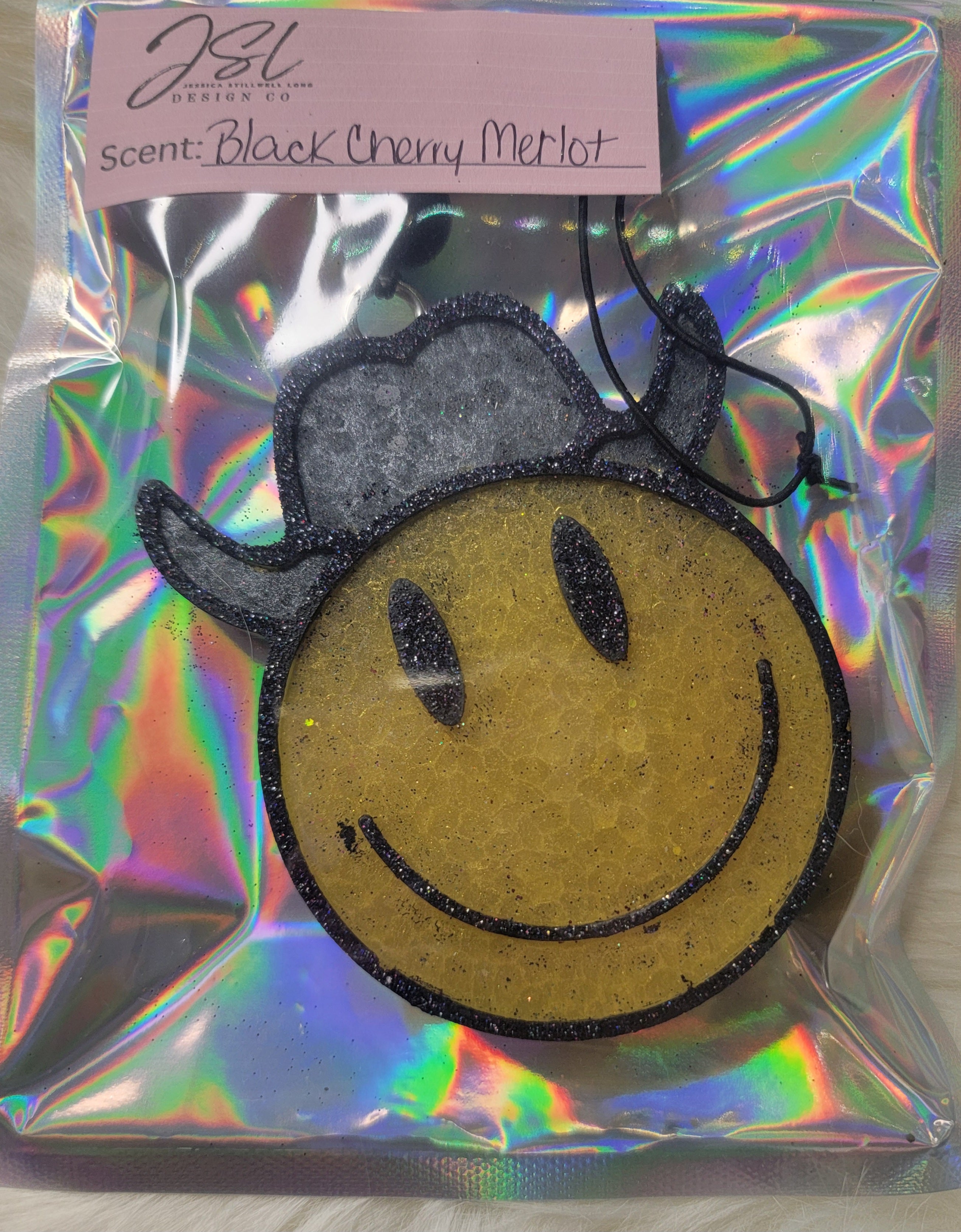 Smiley Face with Cowboy Hat Car Freshie