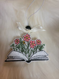 Book and Flowers Car Freshie