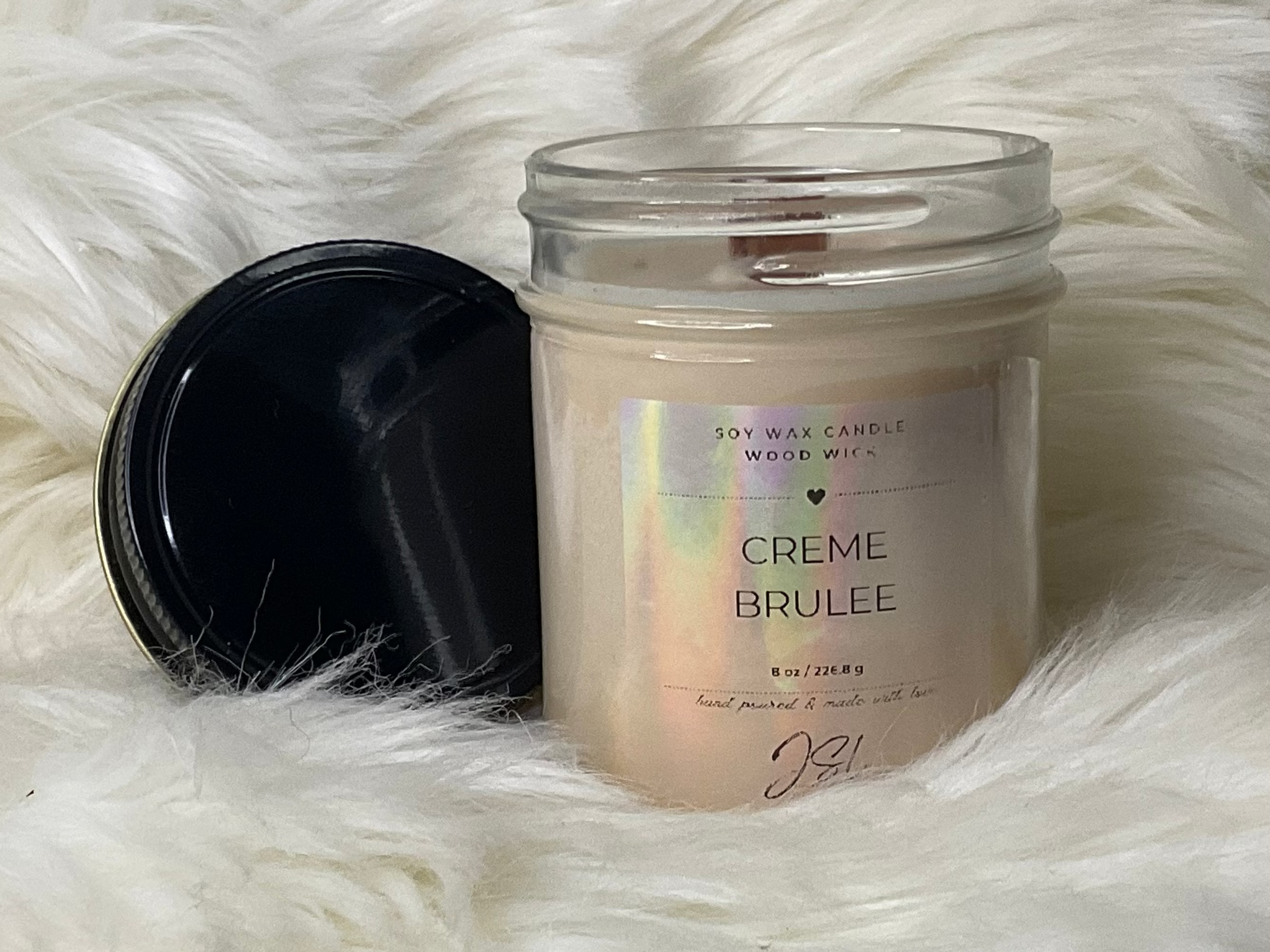 Creme Brulee Wood Wick Candle 8oz