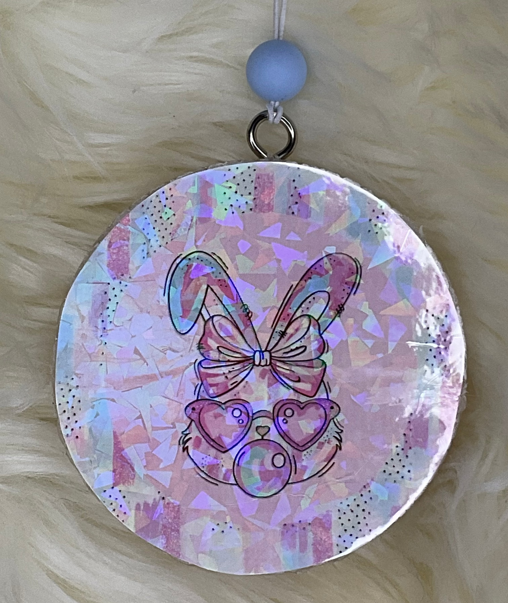 Bunny Pop-Art Car Freshie